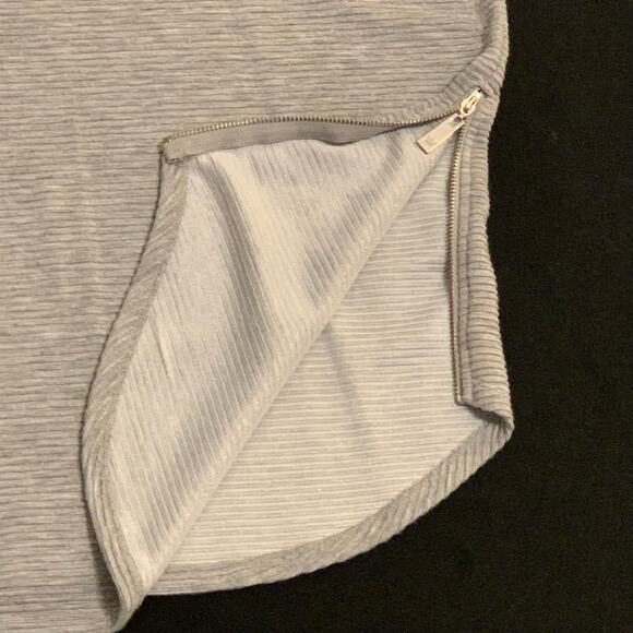 Chaus New York Womens Long Sleeve Gray Tunic Top Metallic Threads Side Zipper Lg - Picture 4 of 10